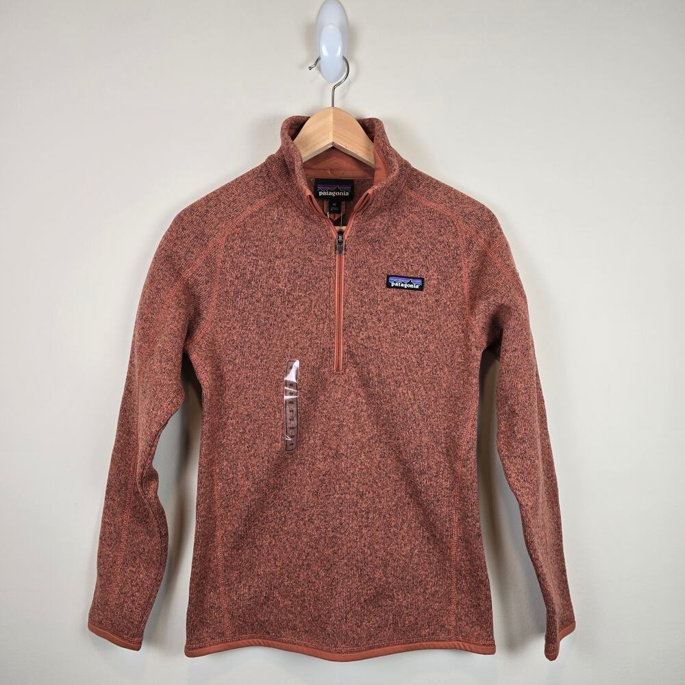 Patagonia Womens Better Sweater 1/4 Zip Size XS Burl Red Fleece 25618